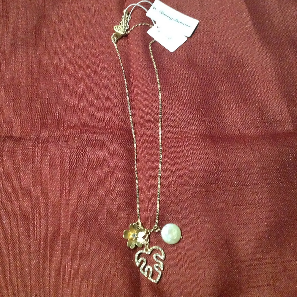Tommy Bahama - Monstera Mirage Cluster Necklace-Freshwater Pearl